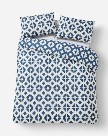Gray & Osbourn Arran Tile Print Duvet Set Blue