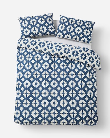 Gray & Osbourn Arran Tile Print Duvet Set Blue