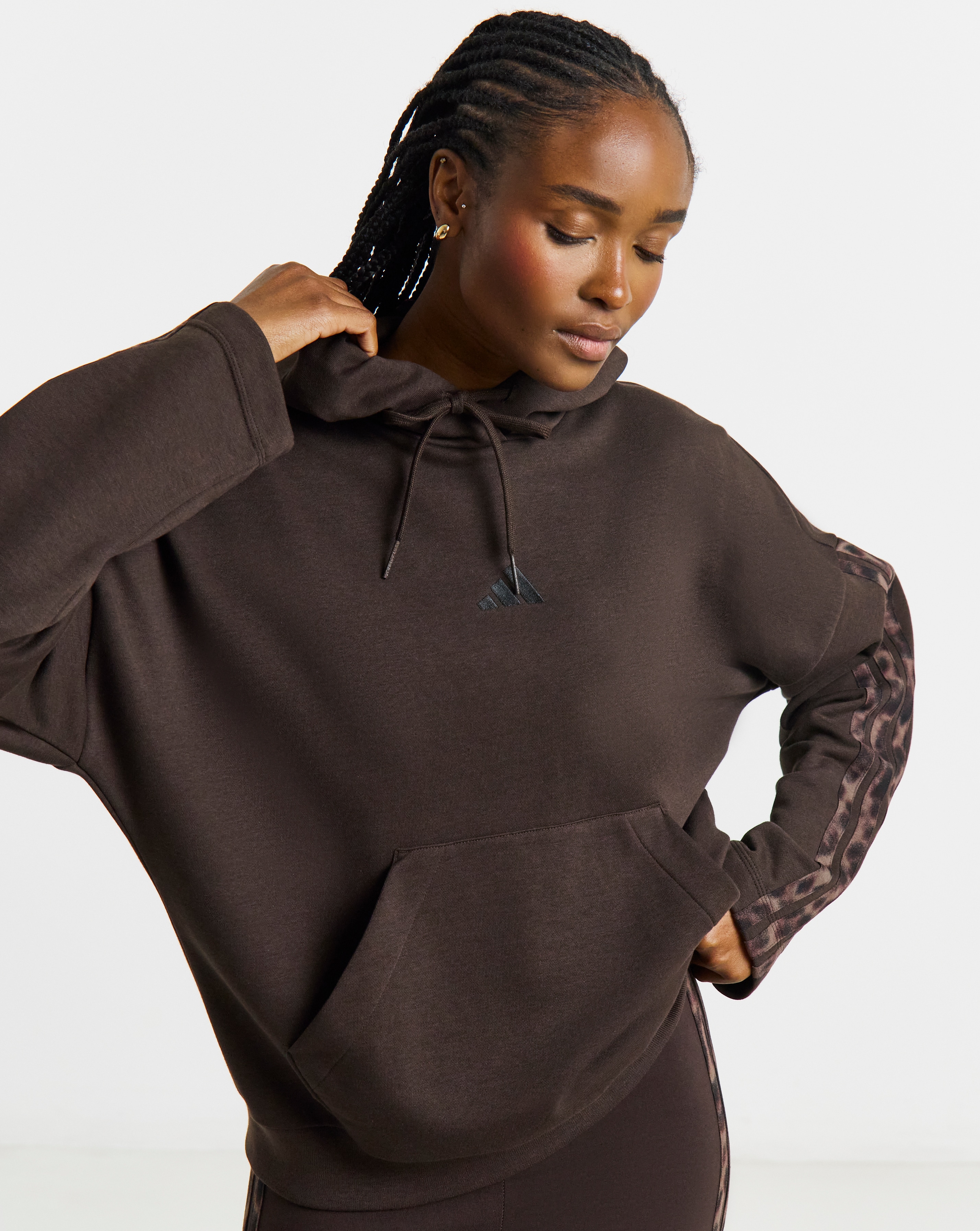 New In - adidas Leopard 3 Stripe Hoodie