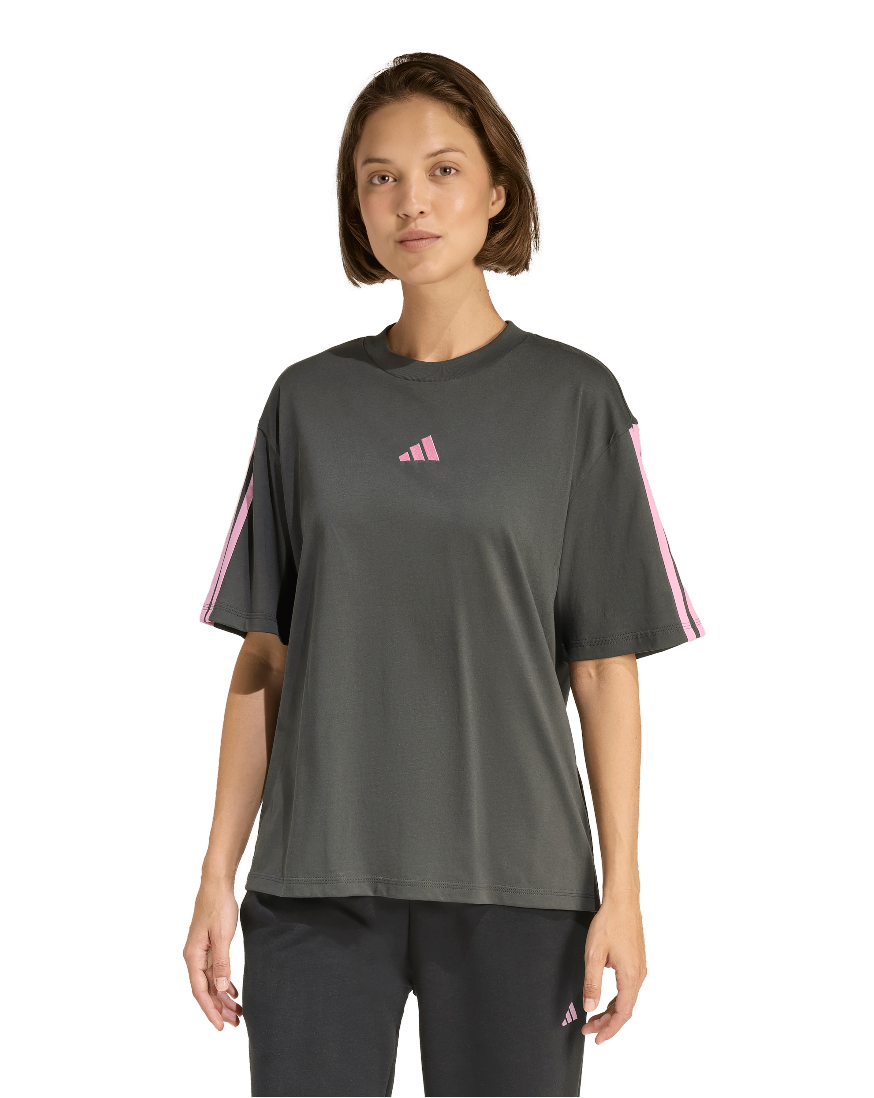 New In - adidas 3 Stripes Boyfriend T-Shirt