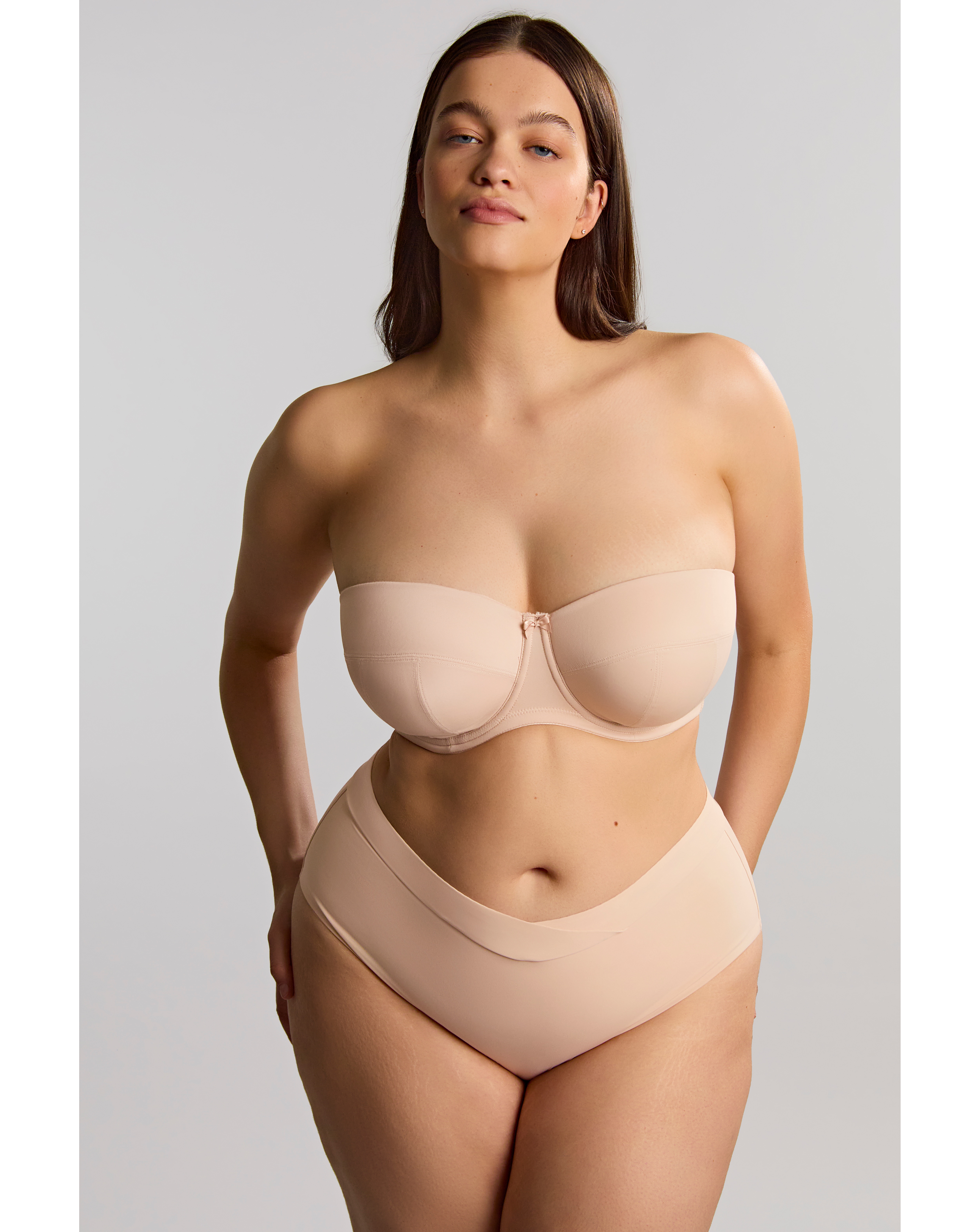 Sculptresse DD+ Dana Strapless Bra In Linen | UK Size 36DD Women's