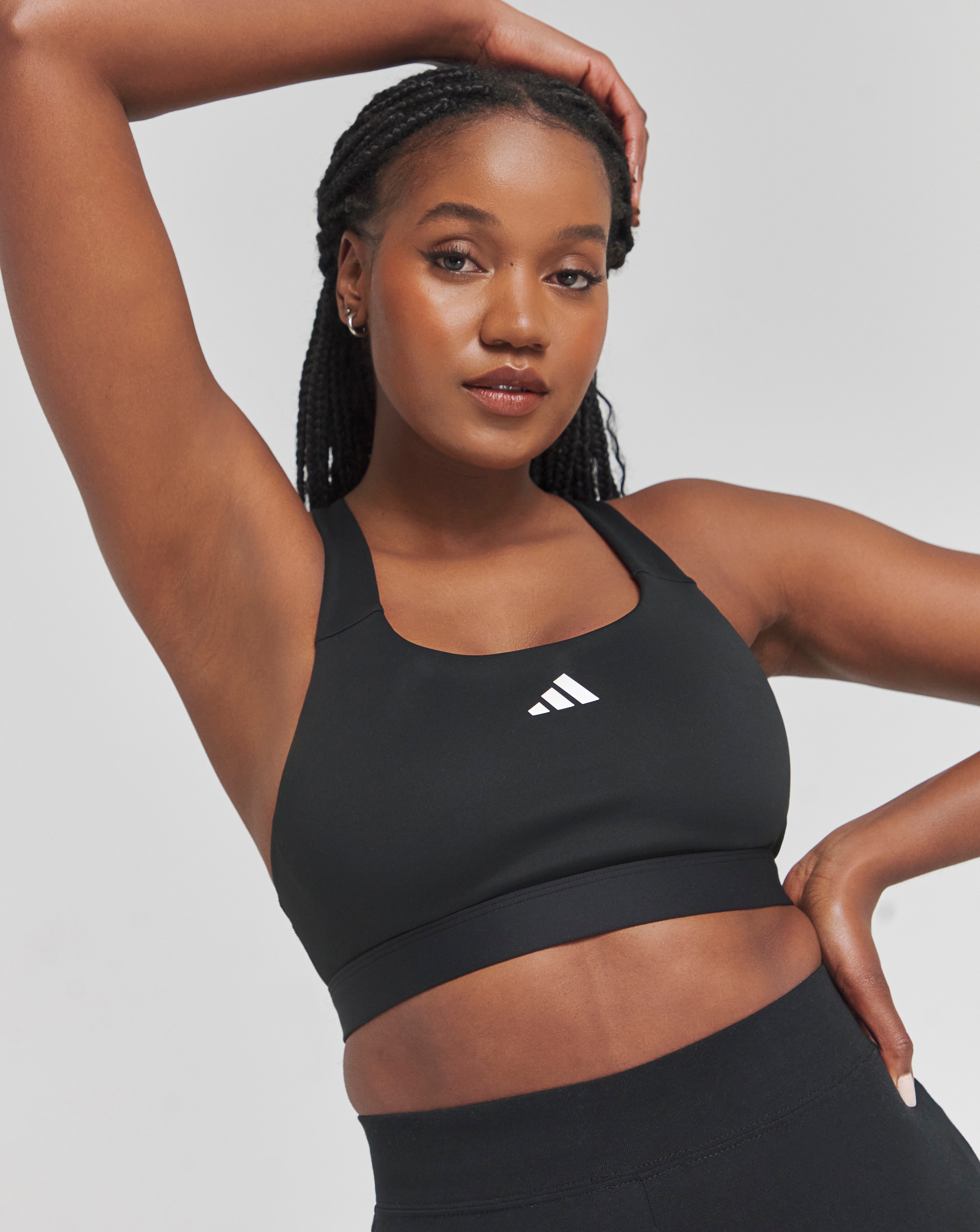 adidas High Support Sports Bra In Black | UK Size XL(C-D) Women's