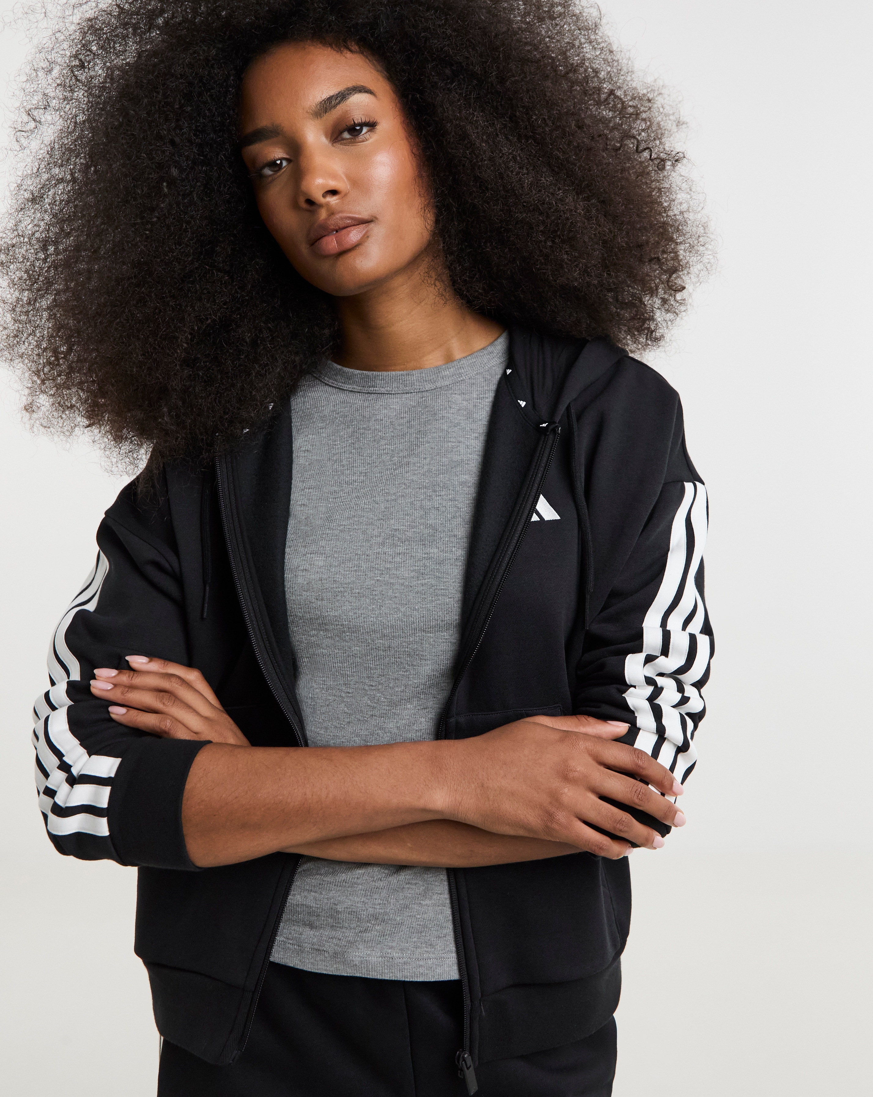 adidas 3 Stripes Fleece Hoodie