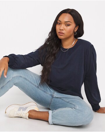 Citizens of Humanity Edie Puff Sleeve Sweatshirt - Navy | Garmentory