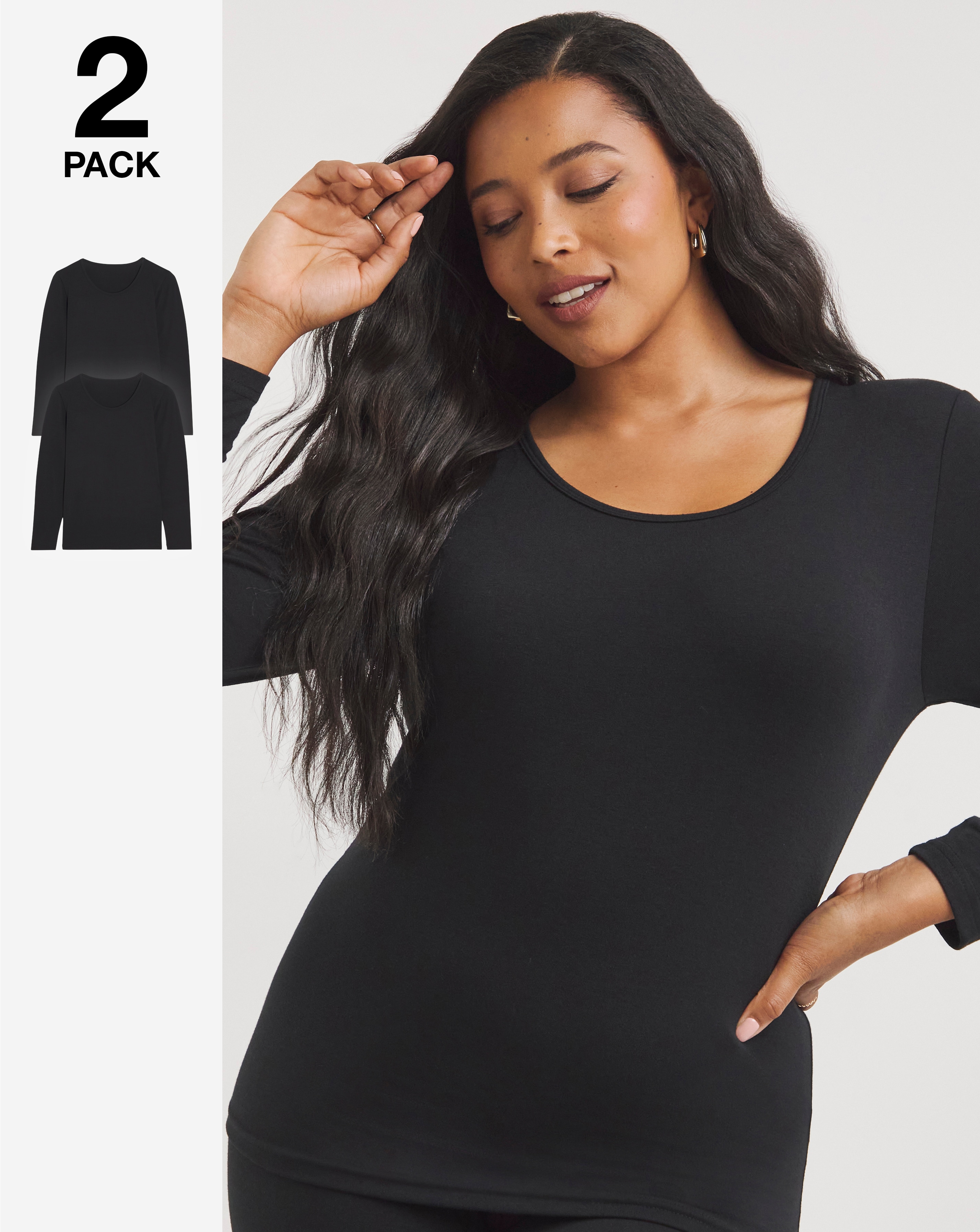 2 Pack Thermal Long Sleeve Tops