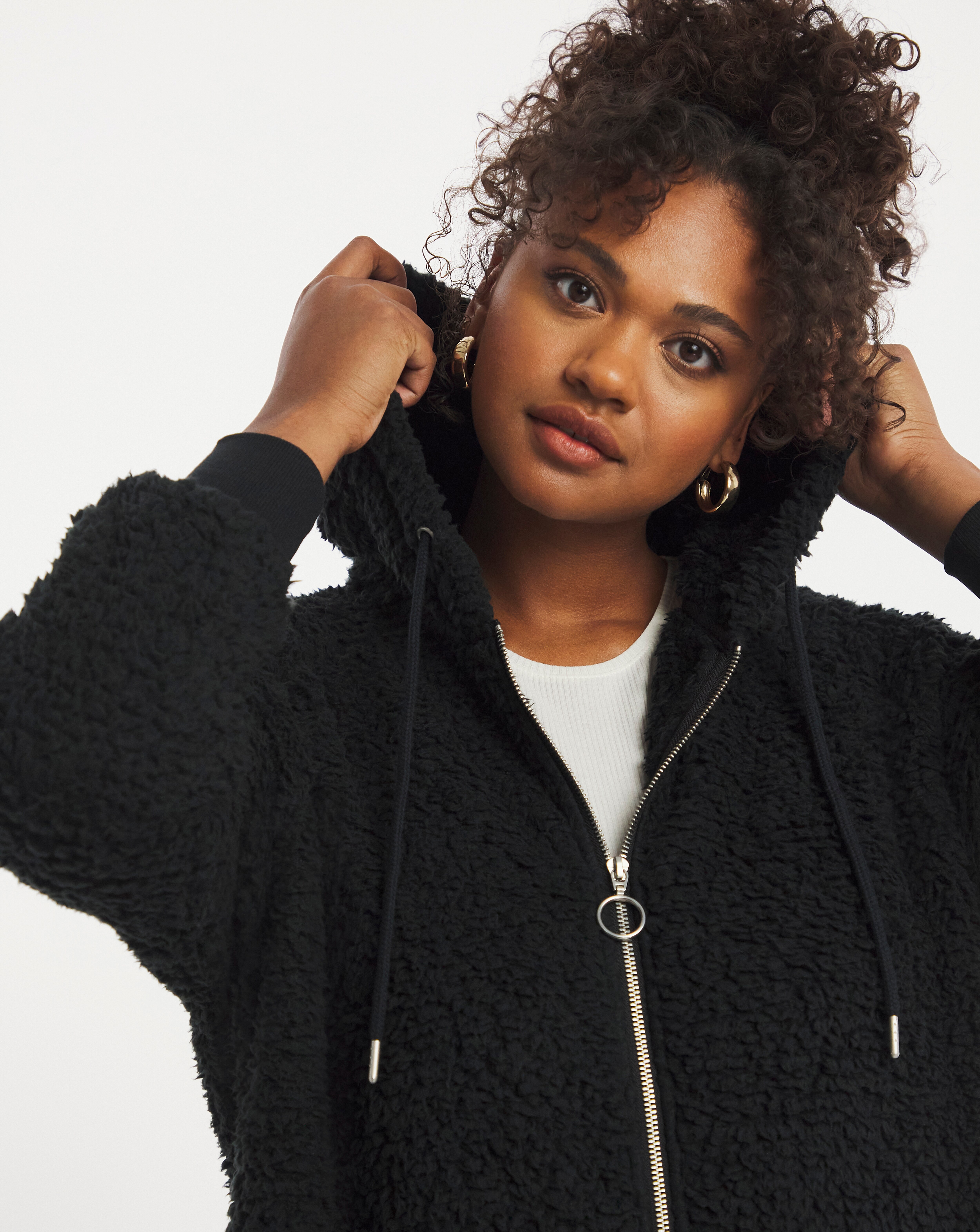 Cosy Borg Fleece Oversized Zip Through 