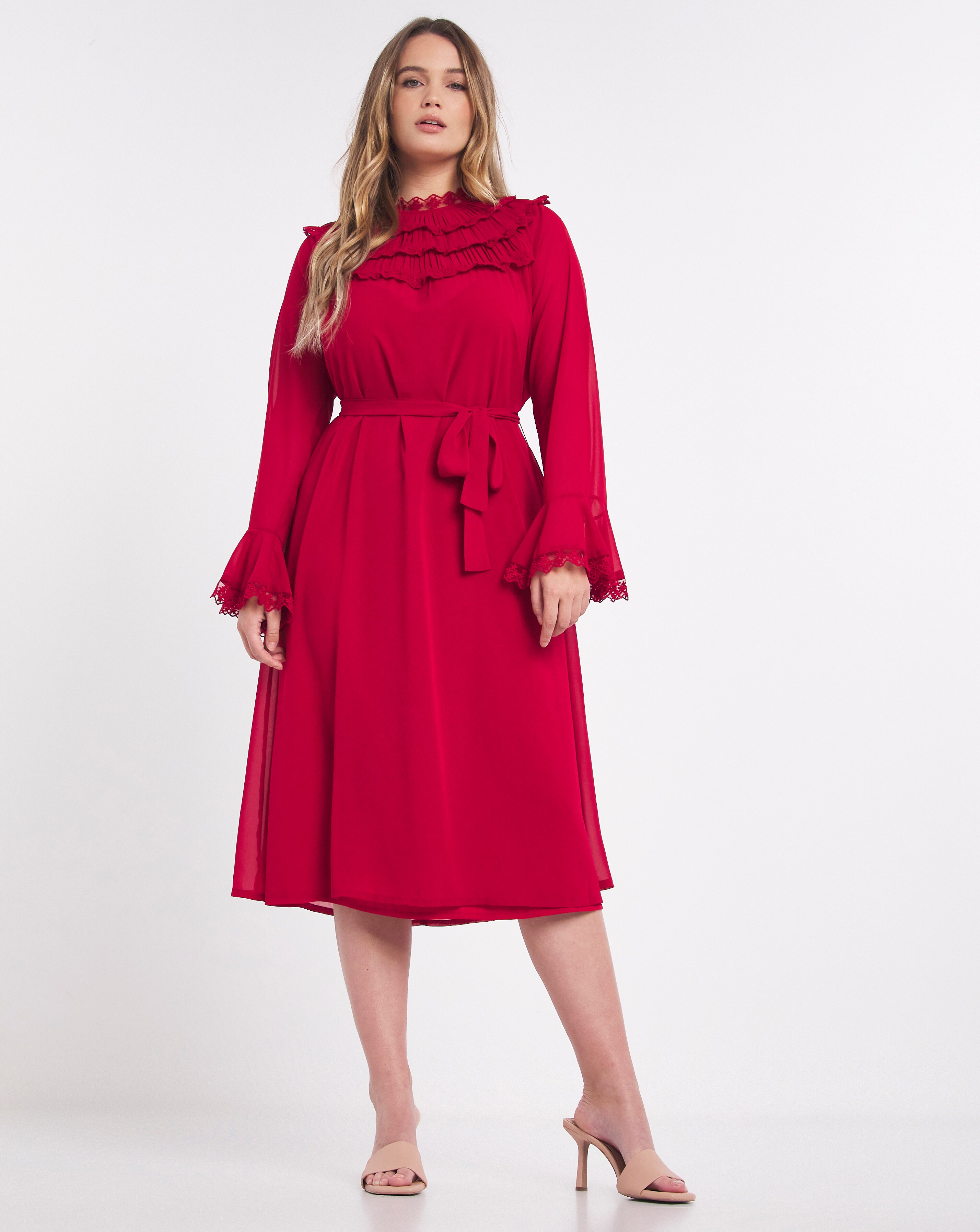 Hope Ivy Heather Frill Midi Dress Simply Be