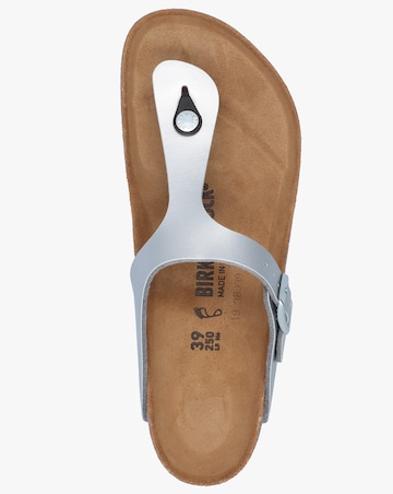 Birkenstock Gizeh Birko Flor Silver Toe Post Sandals Standard Fit
