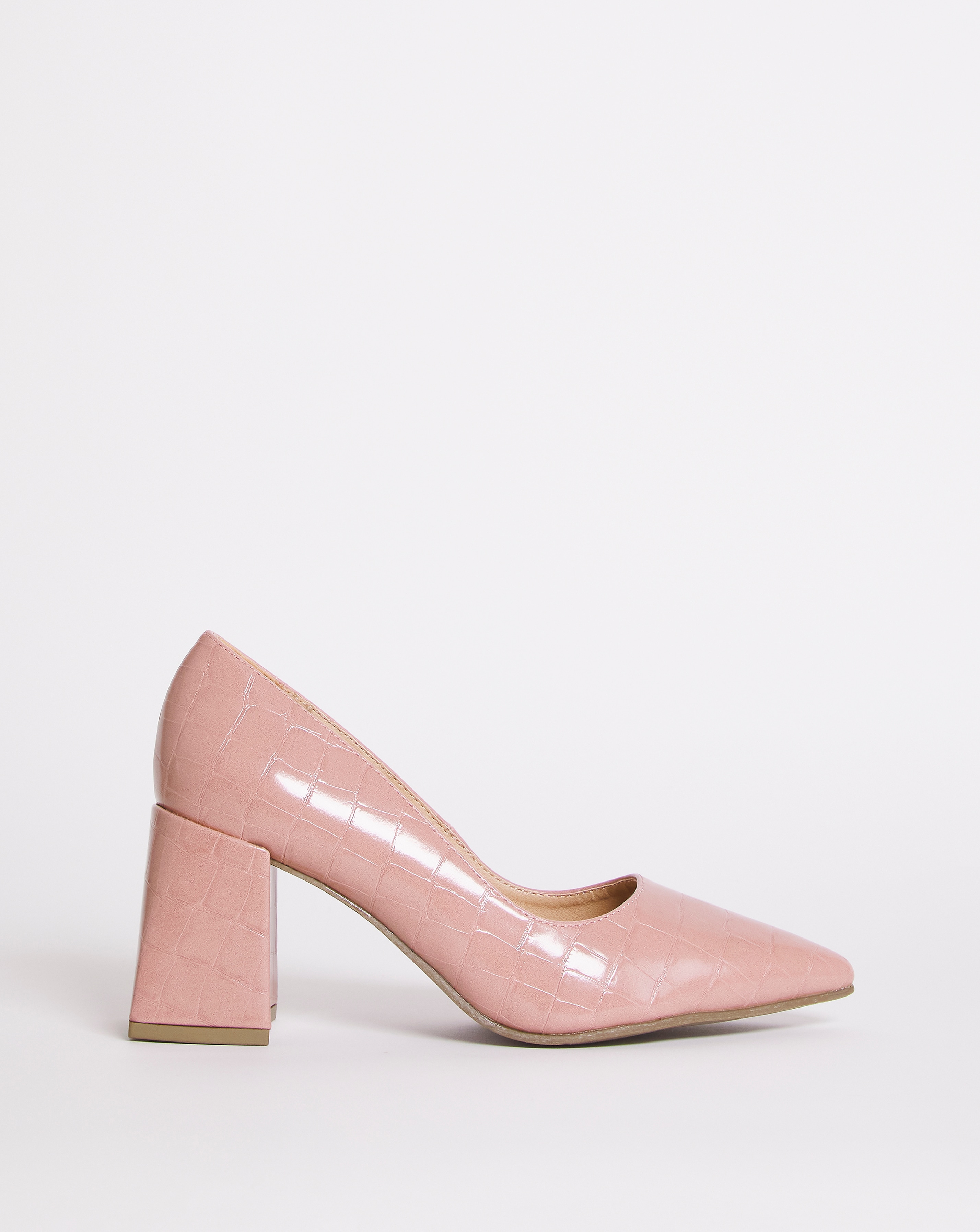 Croc Heeled Shoe EEE Fit - Pink