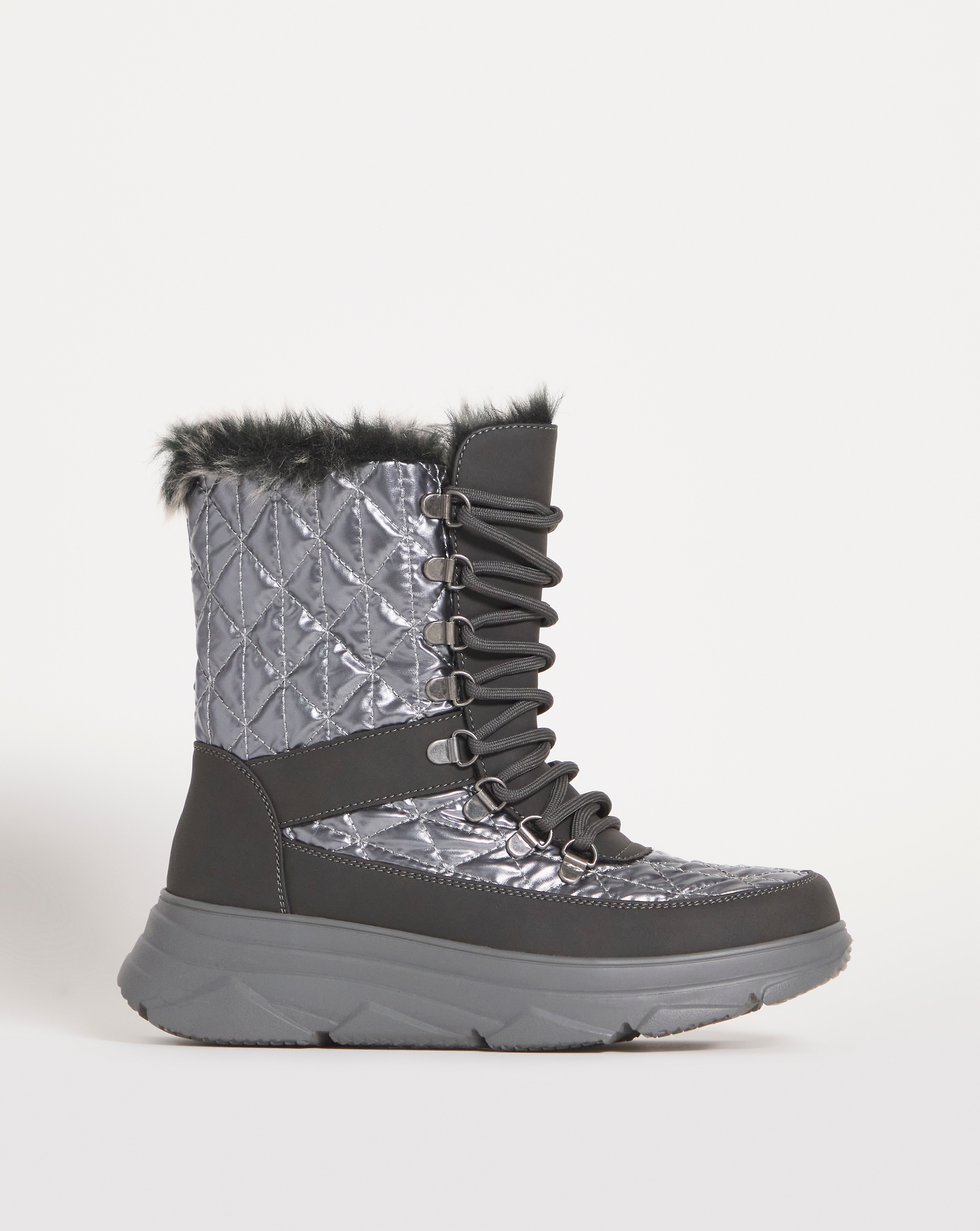 Lace Front Snow Boots E Fit - Womens - Size 4 - Snow Proof Boots - Winter Boots 