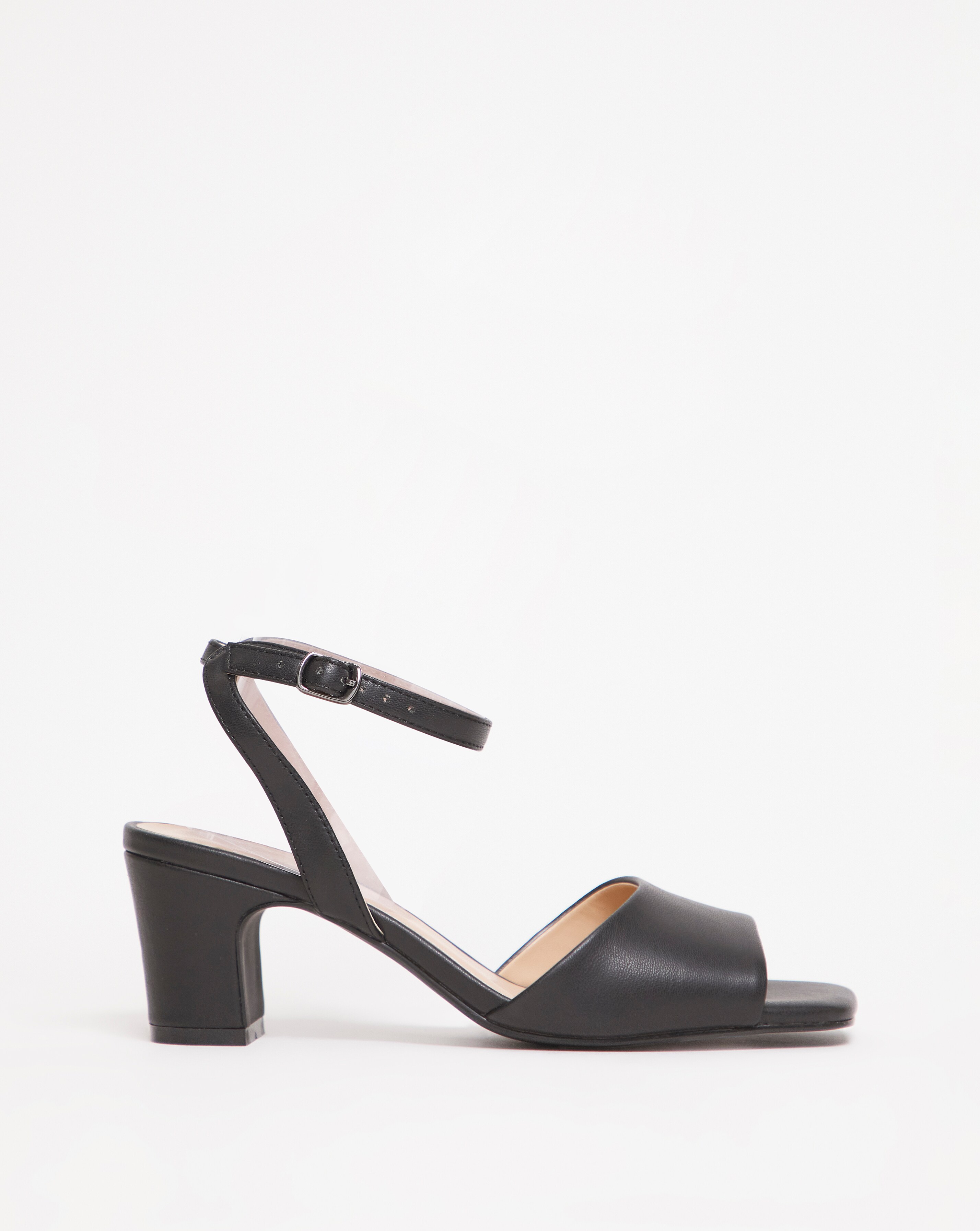 Ankle Strap Block Heel Sandal - Wide Fit (E)