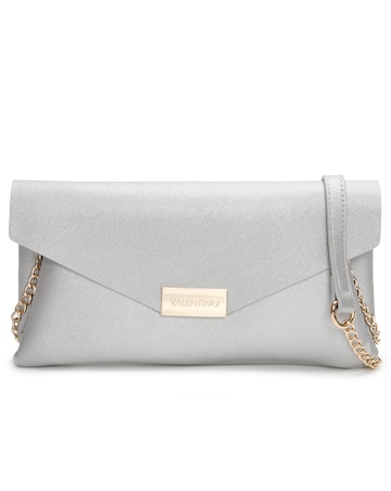 Valentino Bags Arpie Silver Saffiano Envelope Pochette Bag