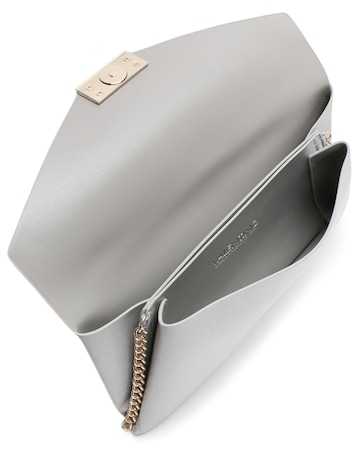 Valentino Bags Arpie Silver Saffiano Envelope Pochette Bag