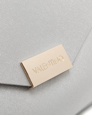 Valentino Bags Arpie Silver Saffiano Envelope Pochette Bag