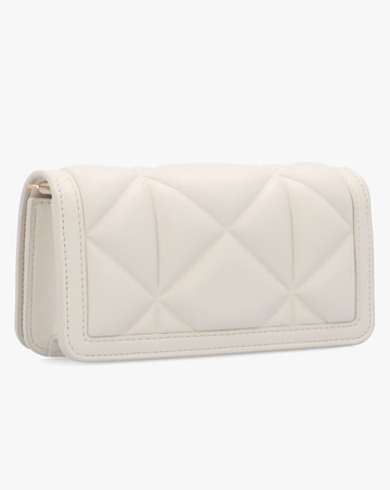 Love Moschino Mini Heart Logo Quilted Pillow White Cross-Body Bag