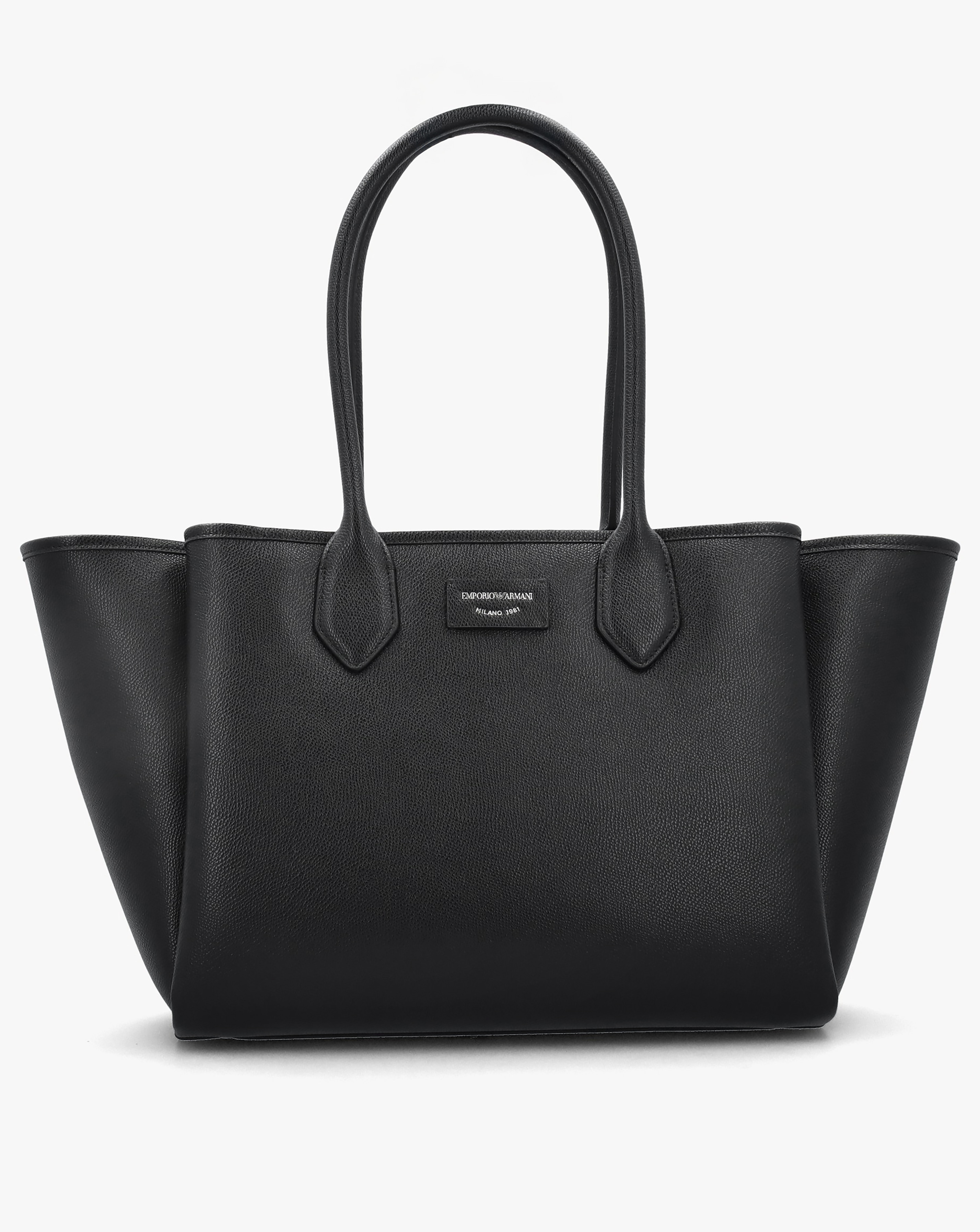 New In - Emporio Armani Grana Black Shopper Bag