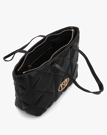 Love Moschino Heart Logo Quilted Pillow Black Shopper Bag