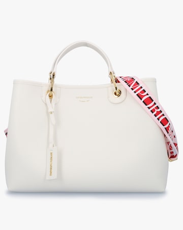 Emporio Armani White Pebbled Shopper With Pouch