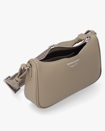 Emporio Armani Lilly Taupe Pebbled Baguette Bag
