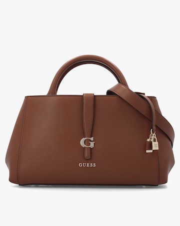 Guess Carrie Girlfriend Cognac Satchel Bag