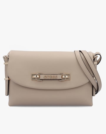 Guess Lefia Large Flap Taupe Shoulder Bag
