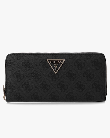 Guess Laurel II Large Coal Logo Zip Around Wallet