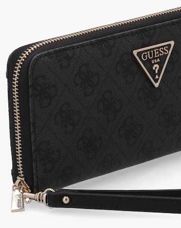 Guess Laurel II Large Coal Logo Zip Around Wallet