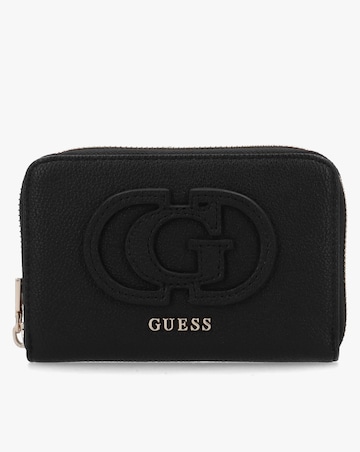 Guess Calebra Medium Black Zip Around Purse