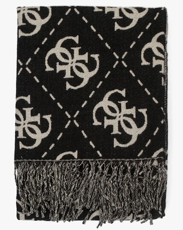 Guess Black & Beige Oversized Monogram Scarf