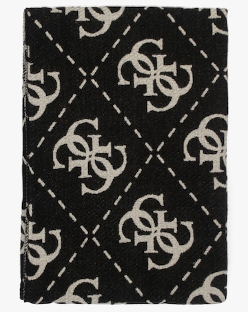 Guess Black & Beige Oversized Monogram Scarf