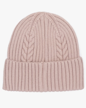 Guess Pink Knitted G Logo Beanie Hat