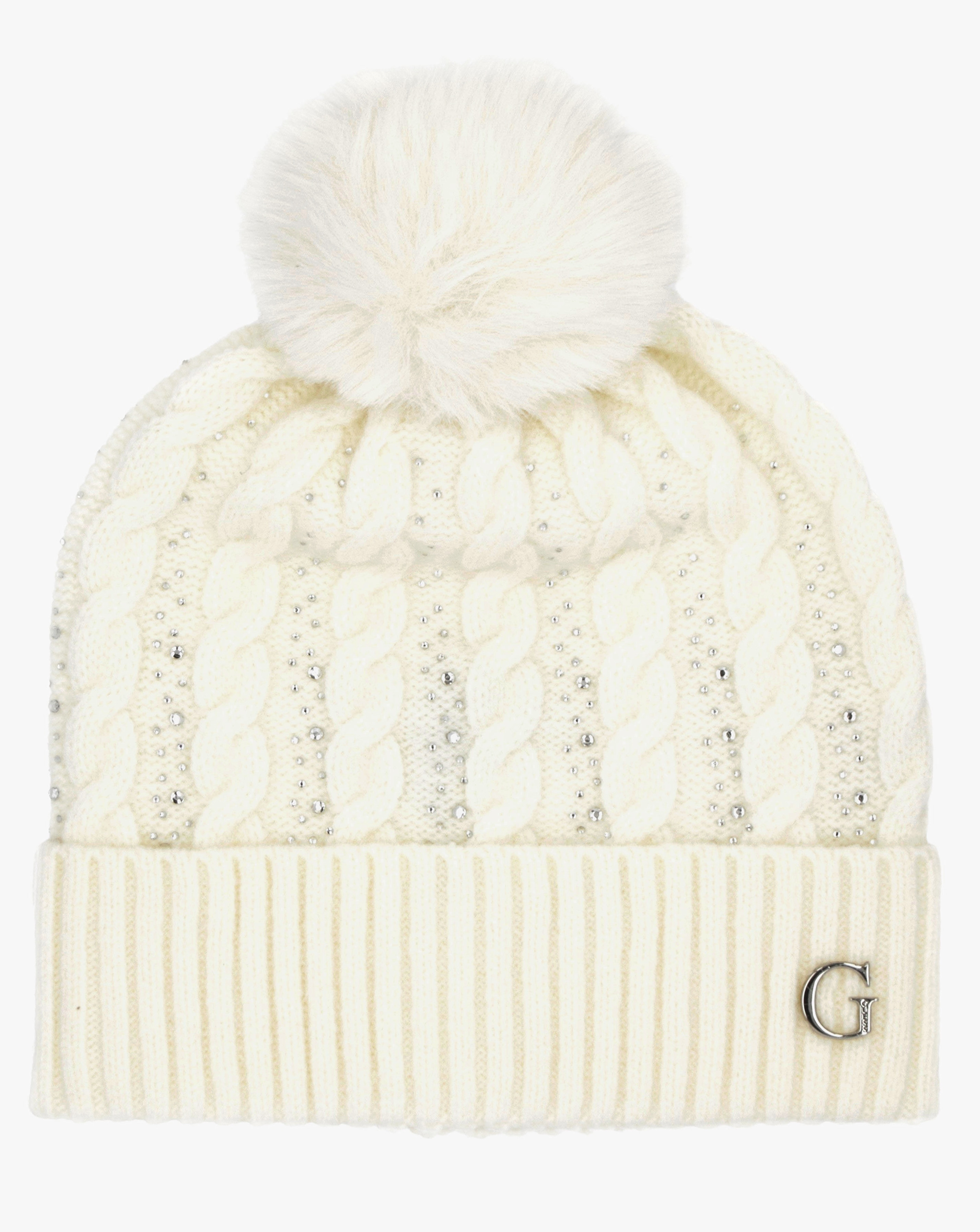 New In - Guess Knitted Diamante Pom Beanie