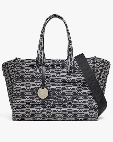 Emporio Armani Canvas Jacquard Denim Tote Bag