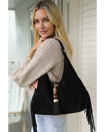 Luella Grey Paloma Black Suede Bag