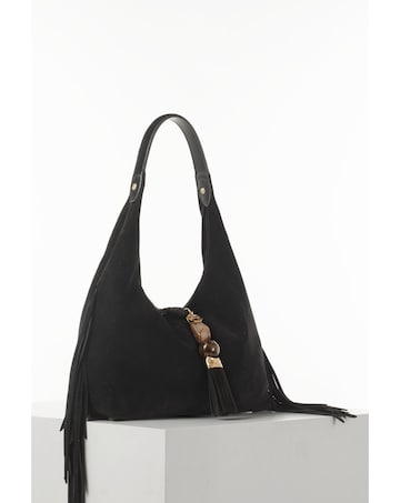 Luella Grey Paloma Black Suede Bag