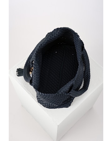 Luella Grey Saskia Navy Large Woven Tote