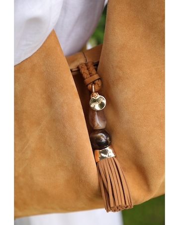 Luella Grey  Pandora Camel Suede Hobo