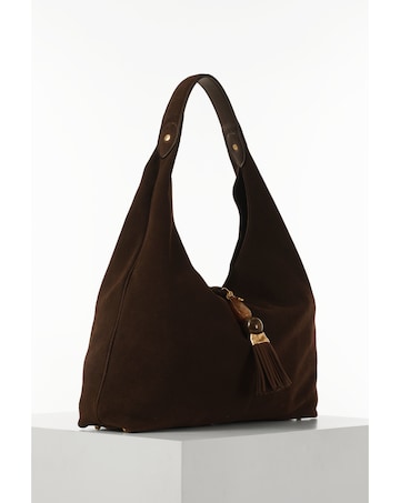 Luella Grey Pandora Chocolate Suede Hobo