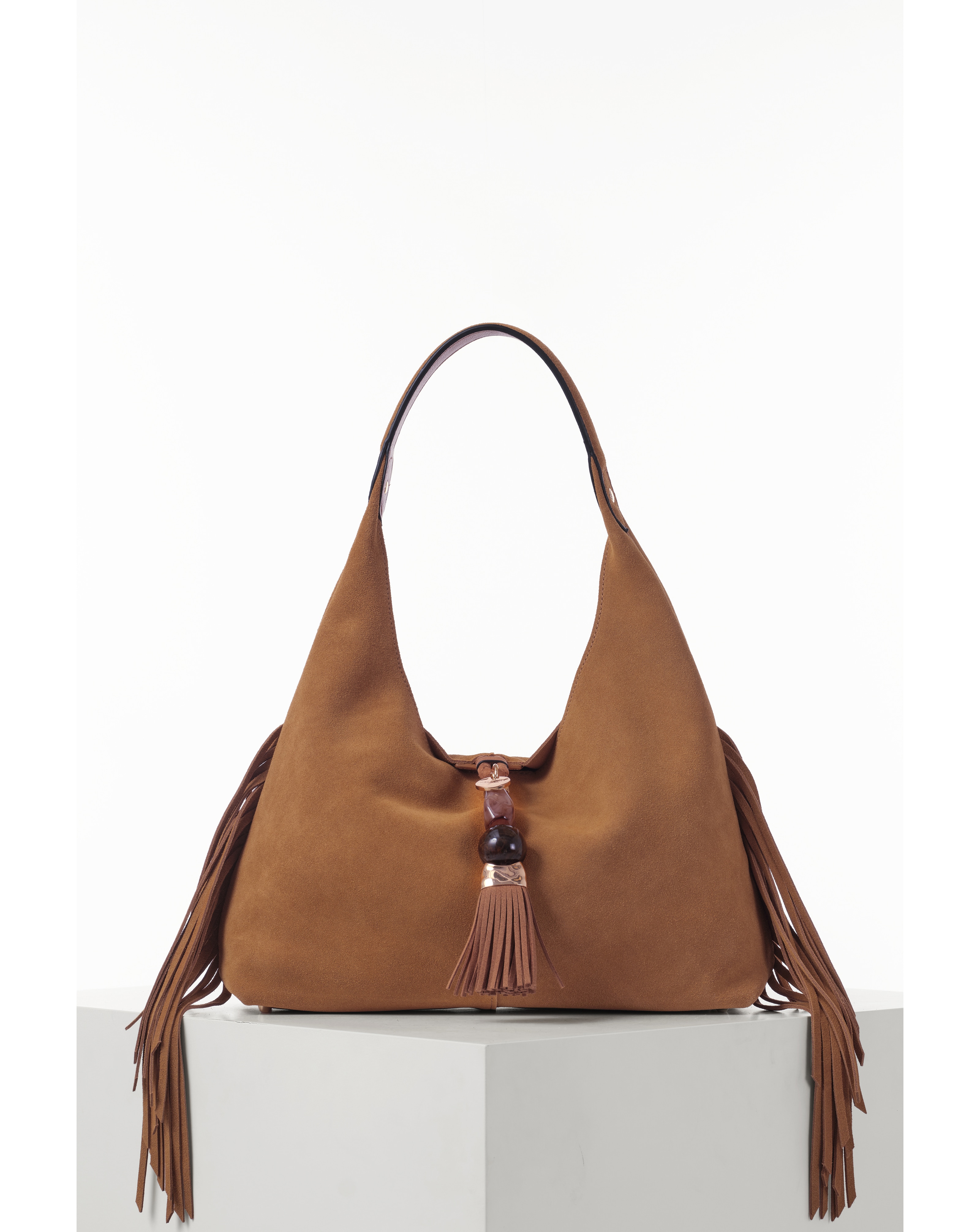 New In - Luella Grey Paloma Camel Suede Bag