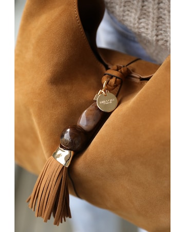 Luella Grey Paloma Camel Suede Bag