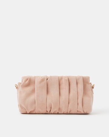 Accessorize Ruched Faux Suede Clutch Bag