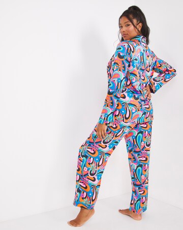 Exclusive To Us Chelsea Peers Woven Satin Paisley Print Long Pyjama Set