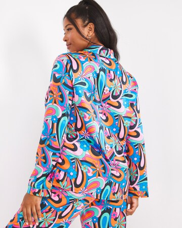 Exclusive To Us Chelsea Peers Woven Satin Paisley Print Long Pyjama Set