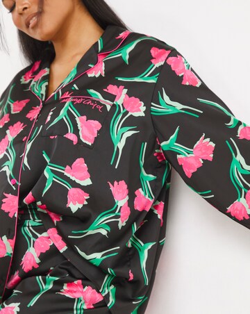 Nobodys Child Satin Revere Long Sleeve Shortie PJ Set