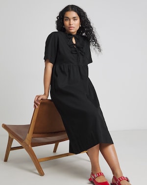 Simply Be Denim Tie Front Midi Dress - Image 2