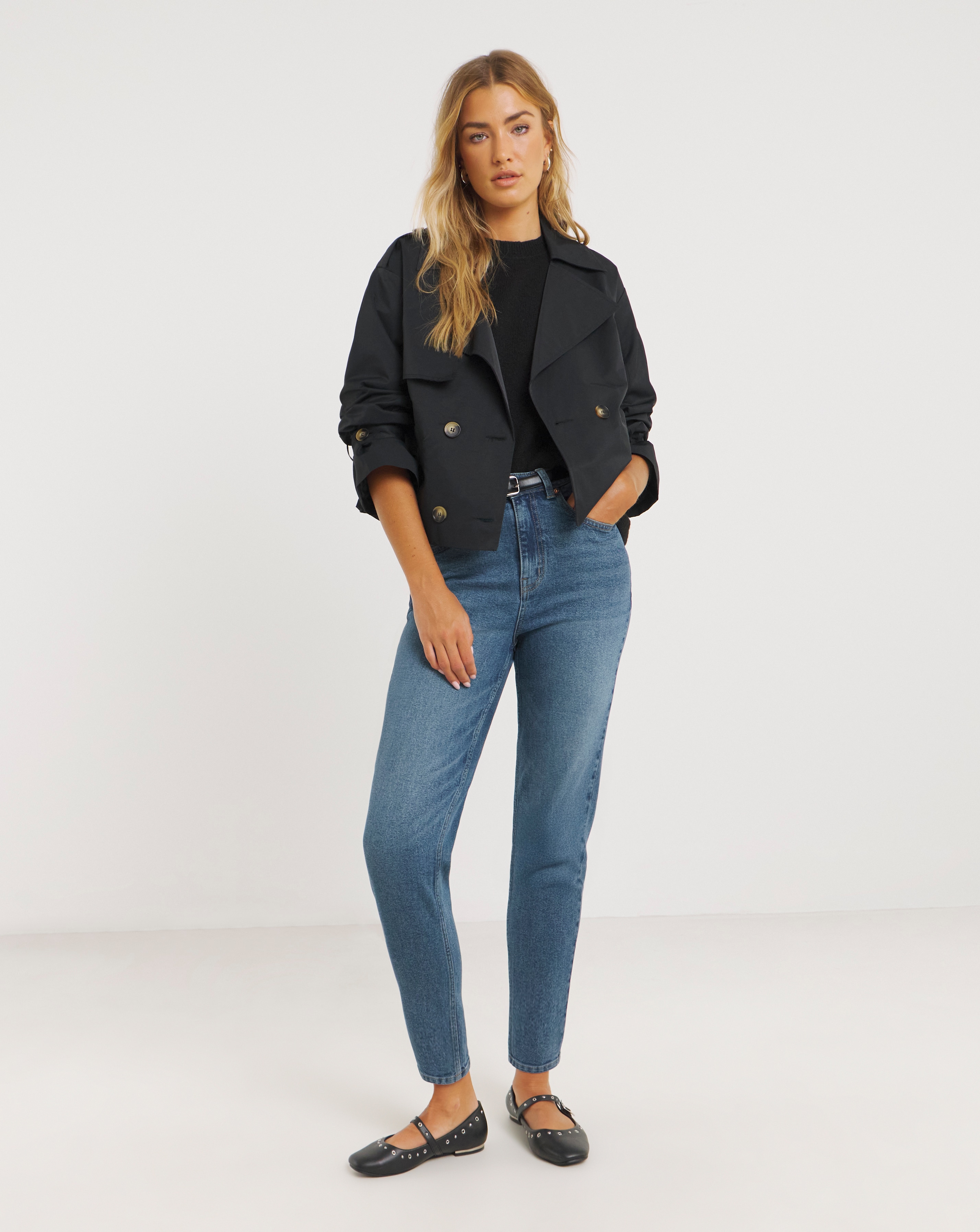 SBE 99 1 Mid Blue Loose Mom Jeans