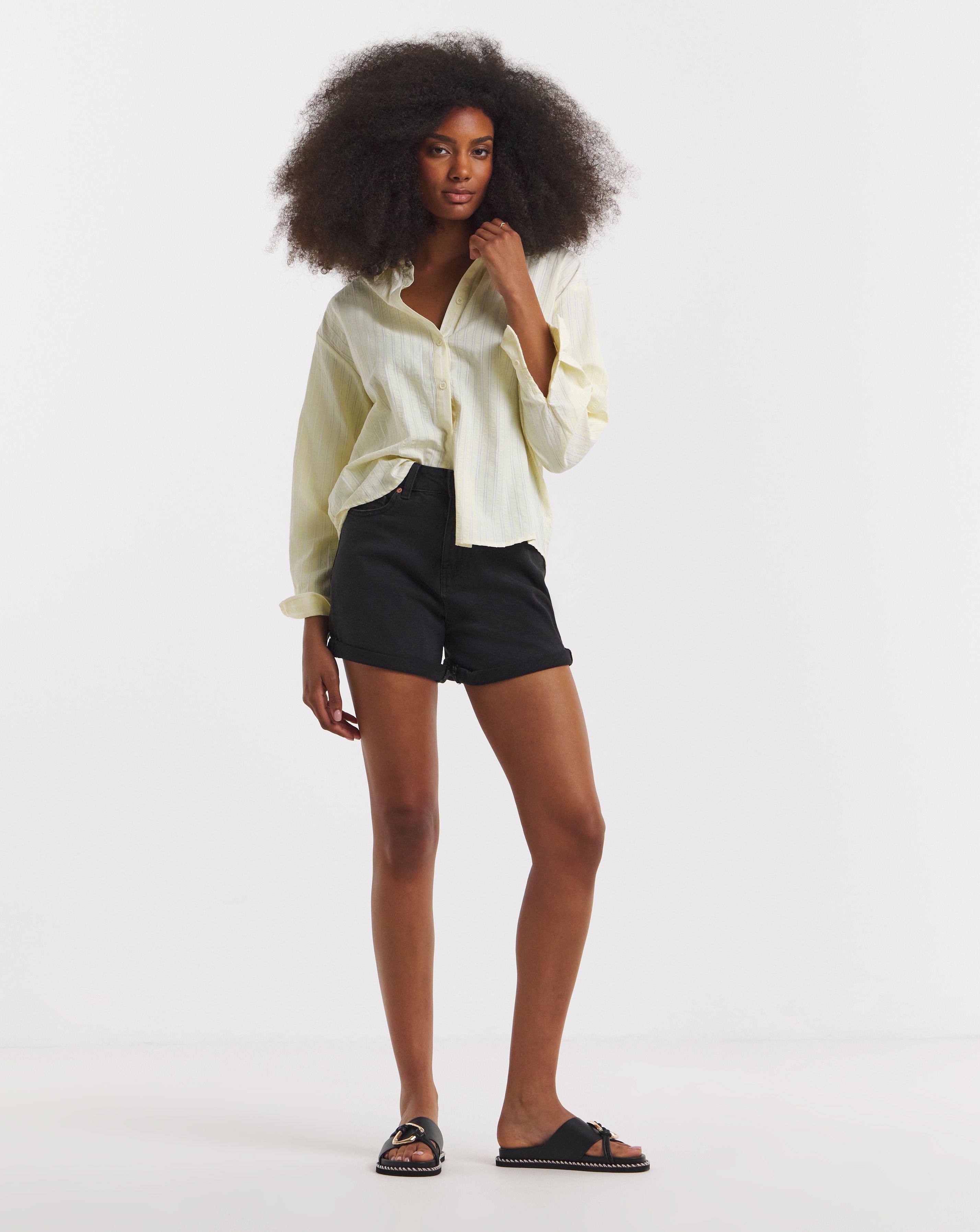 Simply Be 99/1 Black Loose Mom Short