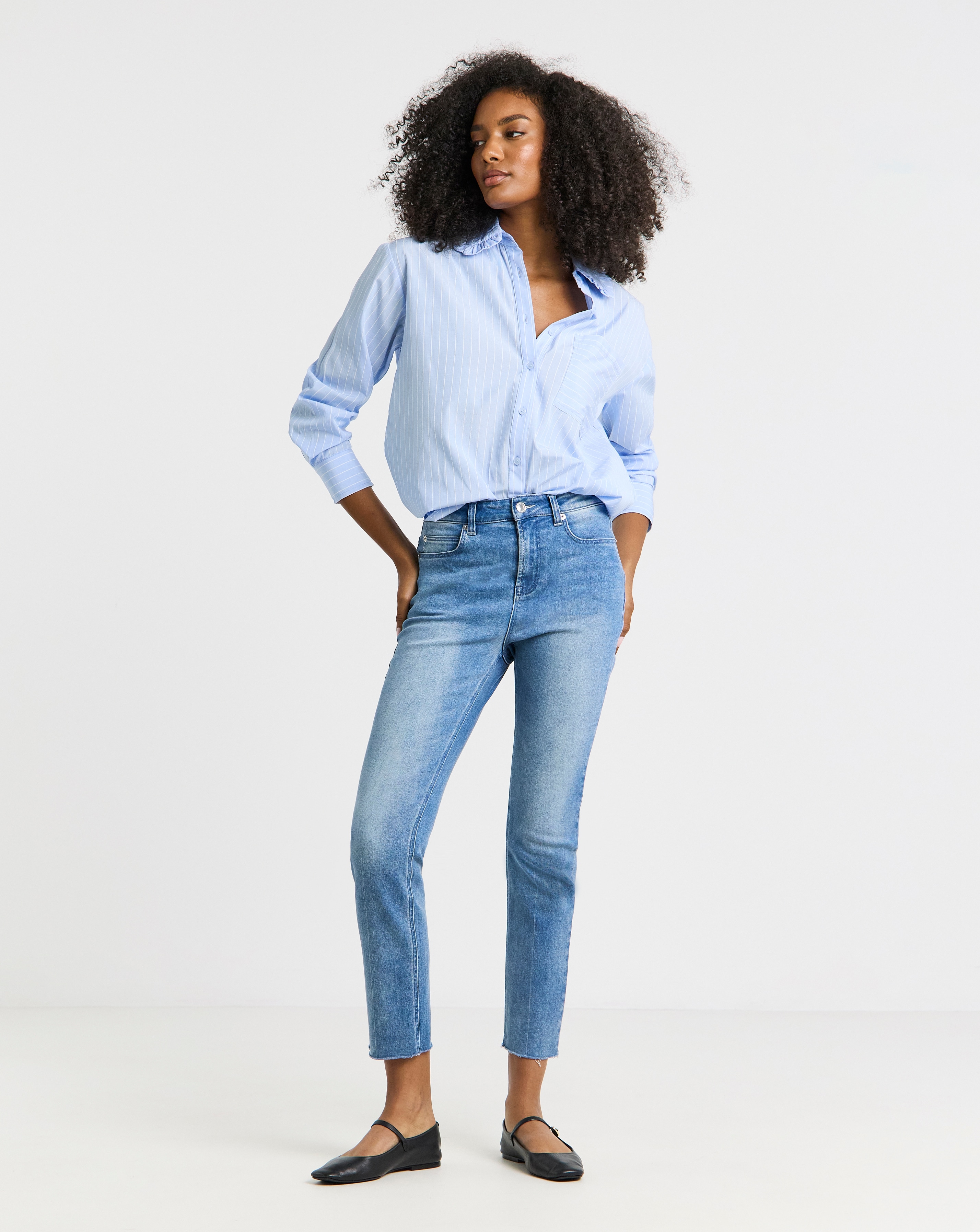 Mid Wash Authentic Ankle Grazer Jeans