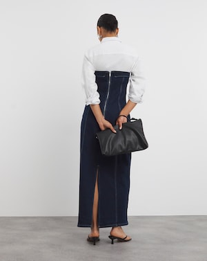 Indigo Bandeau Denim Column Dress - Image 6