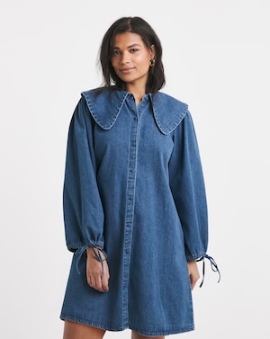Simply Be Oversized Collar Denim Dress - Image 3